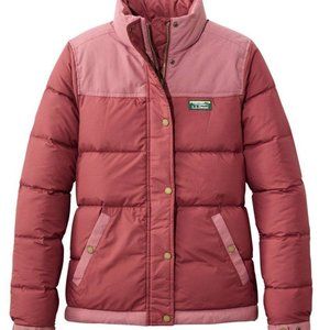 L.L. bean Womens Down Classic Colorblock coat  xs rose